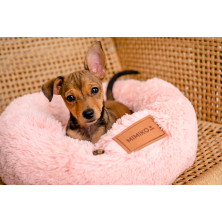 Shaggy Round M – soft donut bed – pink