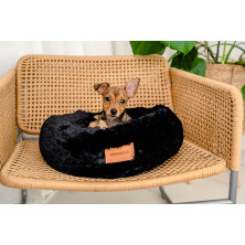 Shaggy Round M – soft and universal bed – black
