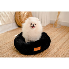 Shaggy Round M – soft and universal bed – black